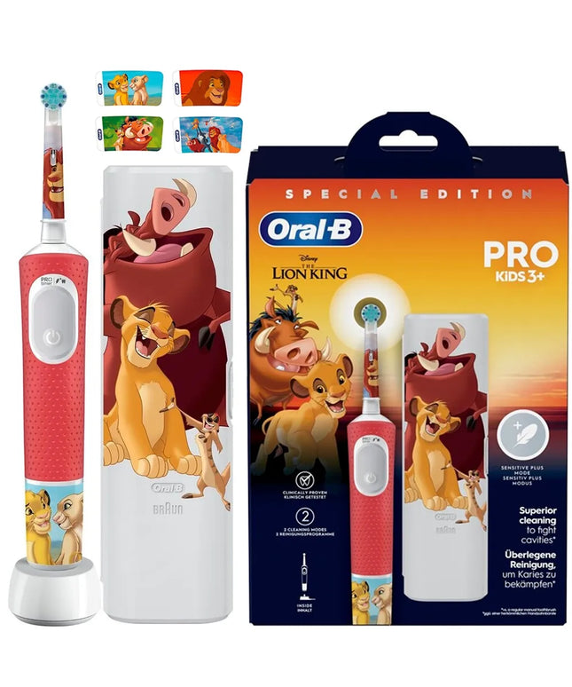 Elektrinis dantų šepetėlis vaikams Oral-B Vitality Pro D103 „Liūtas karalius“ + dėklas