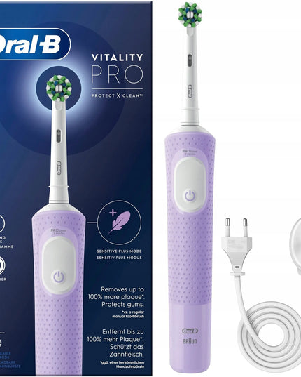 Elektrinis dantų šepetėlis Oral-B Vitality D103 PRO 3 režimų, alyvinės spalvos