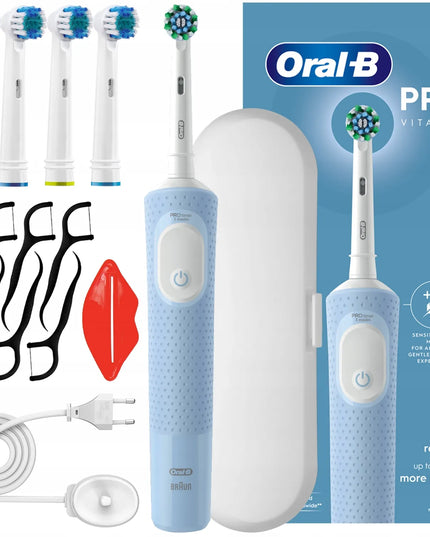 Elektrinis dantų šepetėlis Oral-B Vitality Pro D103 Blue su dėklu ir priedais