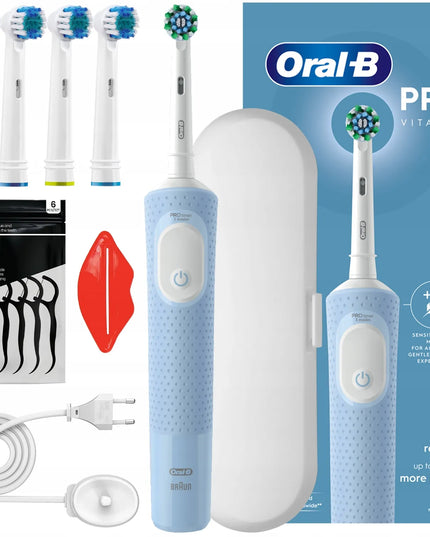 Elektrinis dantų šepetėlis Oral-B Vitality Pro D103 Blue su dėklu ir priedais