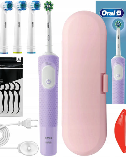 Elektrinis dantų šepetėlis Oral-B Vitality D103 lila violet + dėklas ir antgaliai
