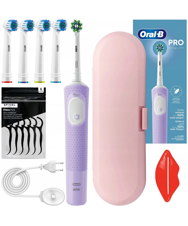 Elektrinis dantų šepetėlis Oral-B Vitality D103 lila violet + dėklas ir antgaliai