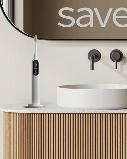 Elektrinis garsinis dantų šepetėlis Save ML950, 120 tūkst. jud./min., su dėklu, pagrindu ir antgaliais