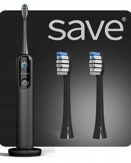 SAVE soninis elektrinis dantų šepetėlis ML950, 120 tūkst. jud./min., dėklas, įkrovimo bazė, antgaliai