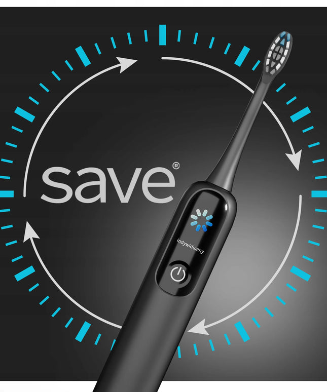 SAVE soninis elektrinis dantų šepetėlis ML950, 120 tūkst. jud./min., dėklas, įkrovimo bazė, antgaliai