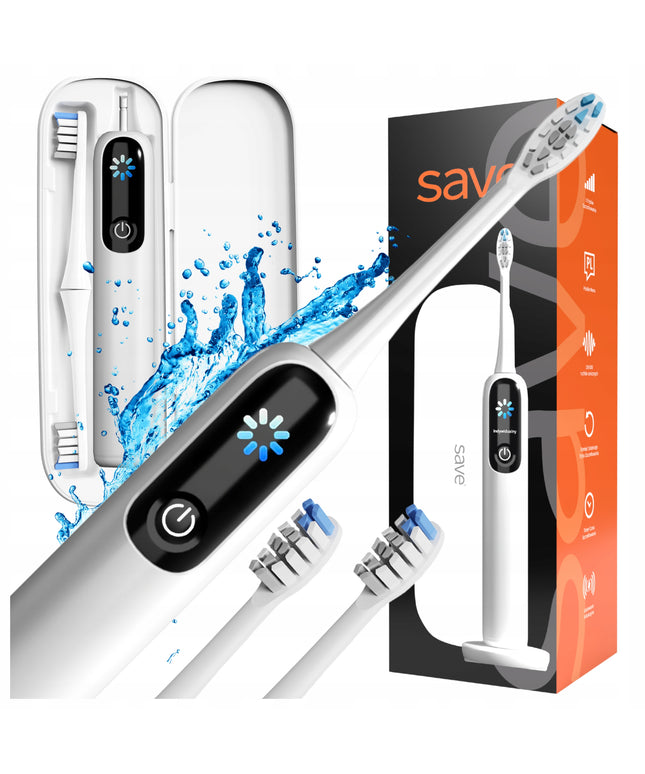 Elektrinis Sonicinis Dantų Šepetėlis 120 000 aps./min, su dėklu, stotele ir antgaliais