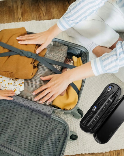 Sonicinis dantų šepetėlis elektrinis su įkrovimo baze + 6 antgaliai ir dėklas