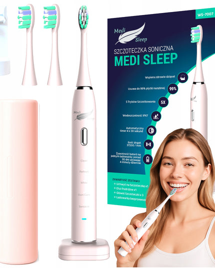 Sonic dantų šepetėlis + dėklas + laikiklis + 37 tūkst. vibracijų MEDI SLEEP