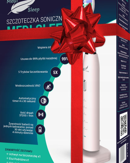 Sonic dantų šepetėlis + dėklas + laikiklis + 37 tūkst. vibracijų MEDI SLEEP