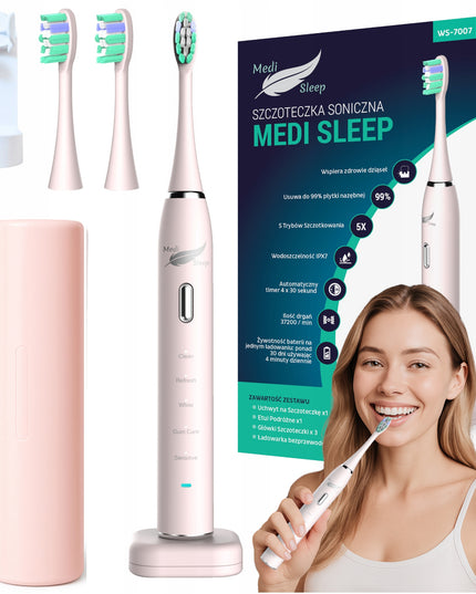 Sonic dantų šepetėlis + dėklas + laikiklis + 37 tūkst. vibracijų MEDI SLEEP