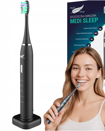 Sonic dantų šepetėlis + dėklas + laikiklis + 37 tūkst. vibracijų MEDI SLEEP