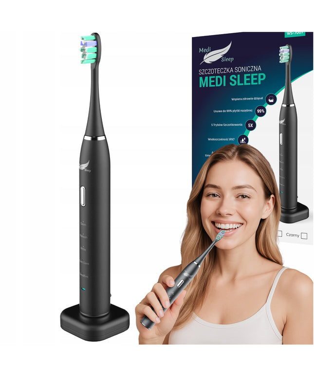 Sonic dantų šepetėlis + dėklas + laikiklis + 37 tūkst. vibracijų MEDI SLEEP