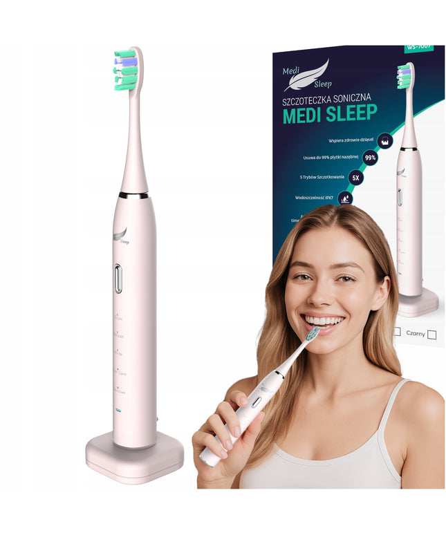 Sonic dantų šepetėlis + dėklas + laikiklis + 37 tūkst. vibracijų MEDI SLEEP