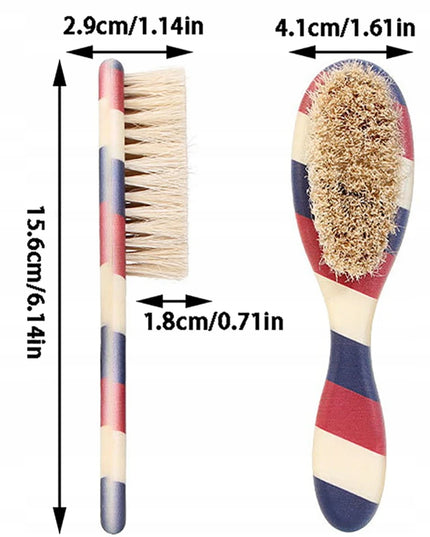 Profesionalus kirpyklos barzdos ir plaukų šepetys su natūraliais šernienos šeriais