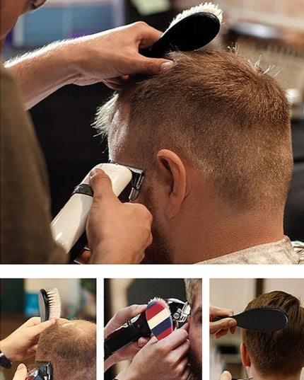 Profesionalus kirpyklos barzdos ir plaukų šepetys su natūraliais šernienos šeriais
