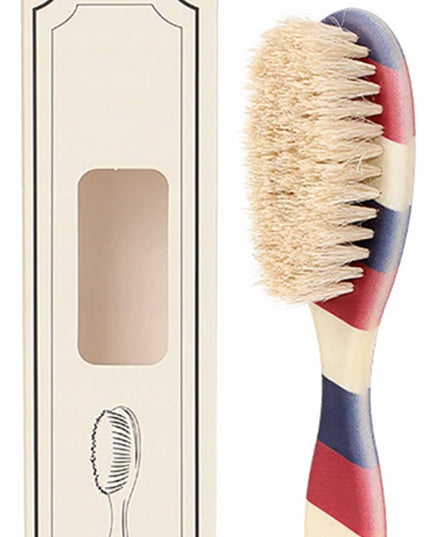 Profesionalus kirpyklos barzdos ir plaukų šepetys su natūraliais šernienos šeriais