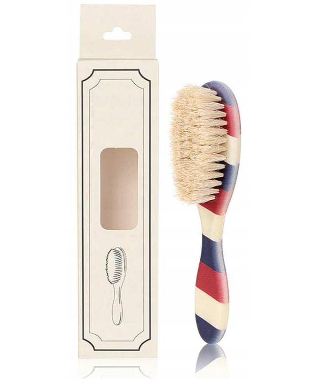 Profesionalus kirpyklos barzdos ir plaukų šepetys su natūraliais šernienos šeriais