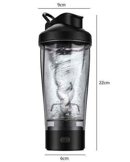 Elektrinis baltymų kokteilių plaktuvas 450 ml, nešiojamas, juodas