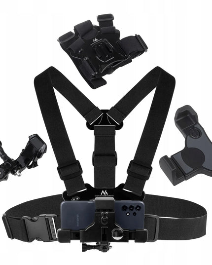 Krūtinės diržai-laikiklis telefonui ir „GoPro“ kamerai Maclean MC-445