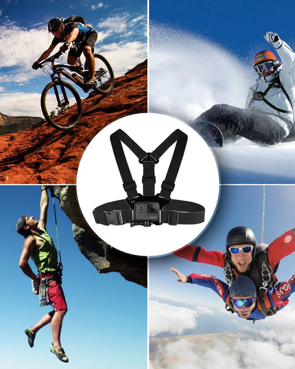 Krūtinės diržai – laikiklis telefonui, išmaniajam telefonui ir GoPro kamerai