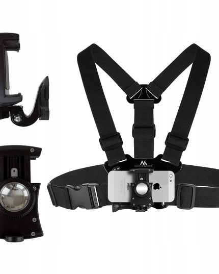 Krūtinės diržai – laikiklis telefonui, išmaniajam telefonui ir GoPro kamerai