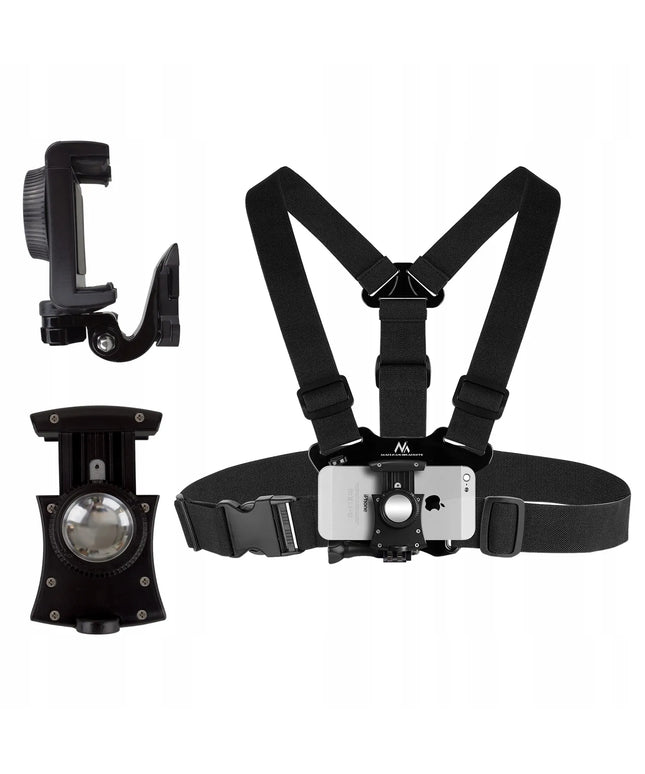 Krūtinės diržai – laikiklis telefonui, išmaniajam telefonui ir GoPro kamerai