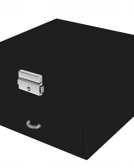 Talpi, elegantiška papuošalų dėžutė – skrynelė su veidrodėliu ir organizatoriumi.