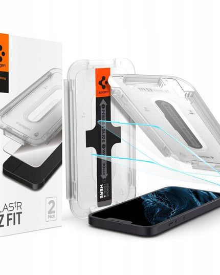 Grūdintas stiklas SPIGEN GLAS.TR ”EZ FIT” 2 vnt. skirta iPhone 13 / 13 Pro