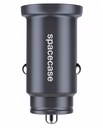 GREITAS AUTOMOBILINIS ĮKROVIKLIS MINI USB USB-C TIPO C PD QC 3.0 ALIUMINIS 30W
