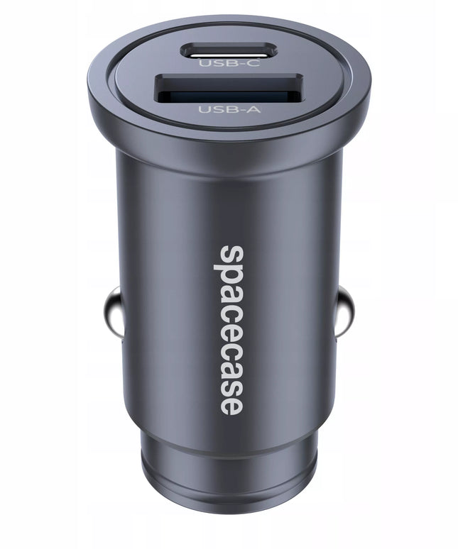 GREITAS AUTOMOBILINIS ĮKROVIKLIS MINI USB USB-C TIPO C PD QC 3.0 ALIUMINIS 30W