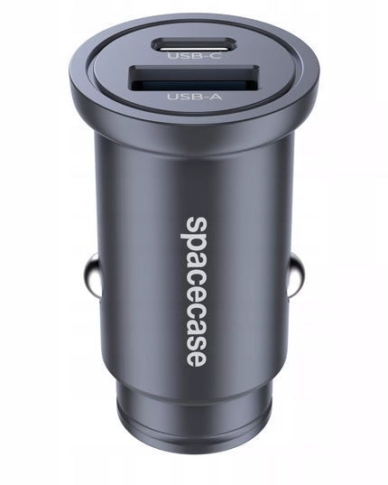 GREITAS AUTOMOBILINIS ĮKROVIKLIS MINI USB USB-C TIPO C PD QC 3.0 ALIUMINIS 30W
