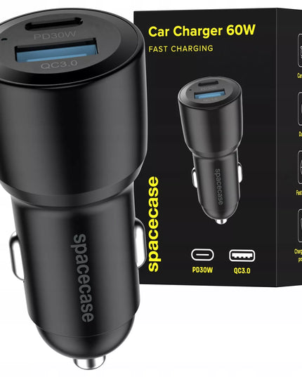 SPARTAS AUTOMOBILINIS ĮKROVIKLIS USB USB-C TYPE C PD QC 3.0 PPS 12V / 24V 60W