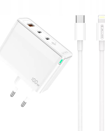 Spartusis sieninis įkroviklis 100W 2xUSB-C + 1xUSB QC3.0 + USB-C