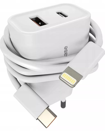 Greitas tinklo įkroviklis  USB-C USB 20W + Lightning laidas