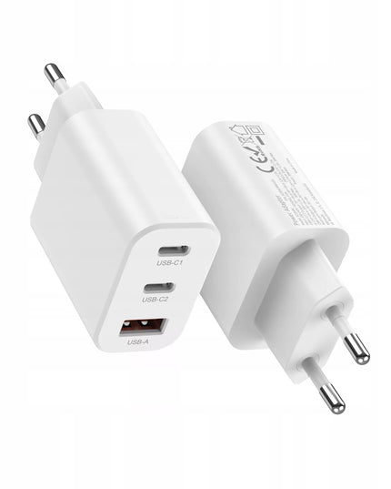 GREITAS TINKLO ĮKROVIKLIS TELEFONUI 3X USB USB-C TIPO-C 30W QUICK CHARGE