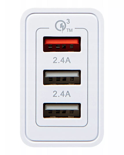 SPARTASIS TINKLO KROVIKLIS TELEFONUI 3xUSB QUICK CHARGE QC 3.0 30W 5V 2.4A