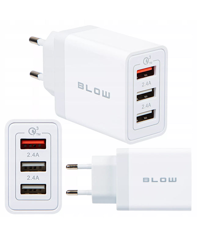 SPARTASIS TINKLO KROVIKLIS TELEFONUI 3xUSB QUICK CHARGE QC 3.0 30W 5V 2.4A