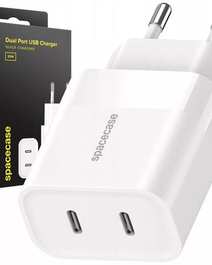 Spartusis Spacecase tinklinis įkroviklis telefonui 2x USB-C Type-C 20W 3A
