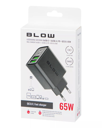 GREITAS TINKLO ĮKROVIKLIS 2x USB 2x USB-C QC 3.0 PD 65W UNIVERSALUS