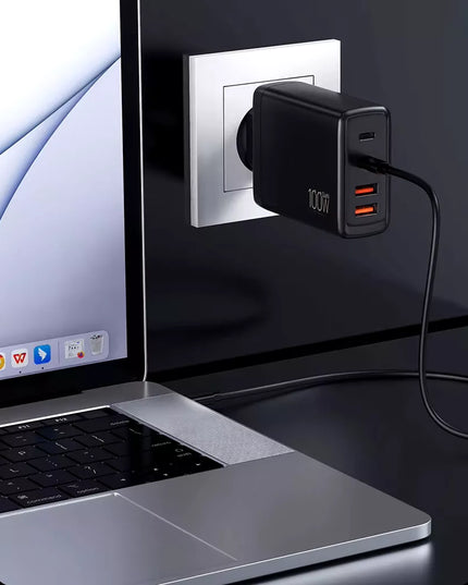 GREITAS TINKLO ĮKROVIKLIS GaN 100W 2x USB 2x USB-C QC 3.0 + PD UNIVERSALUS