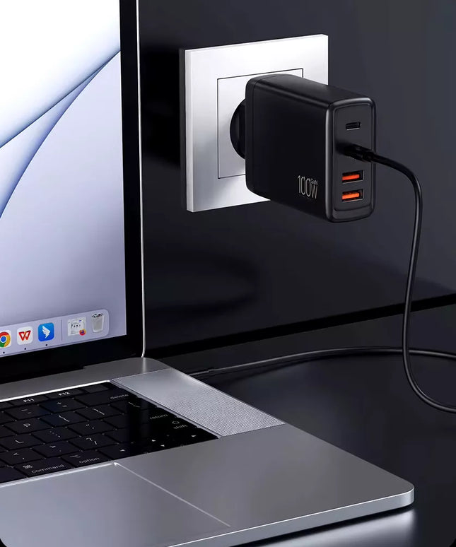 GREITAS TINKLO ĮKROVIKLIS GaN 100W 2x USB 2x USB-C QC 3.0 + PD UNIVERSALUS