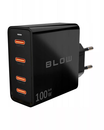 Spartusis sieninis įkroviklis BLOW 4x USB-C QC PD 100W GaN