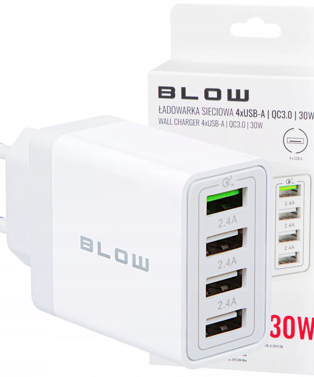 Greitas sieninis įkroviklis keturių USB jungčių 30W Quick Charge 3.0