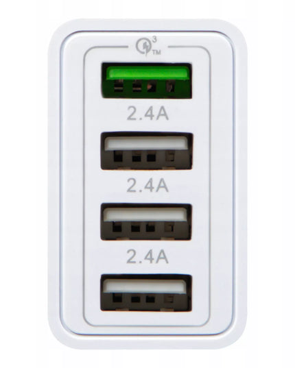 Greitas sieninis įkroviklis keturių USB jungčių 30W Quick Charge 3.0