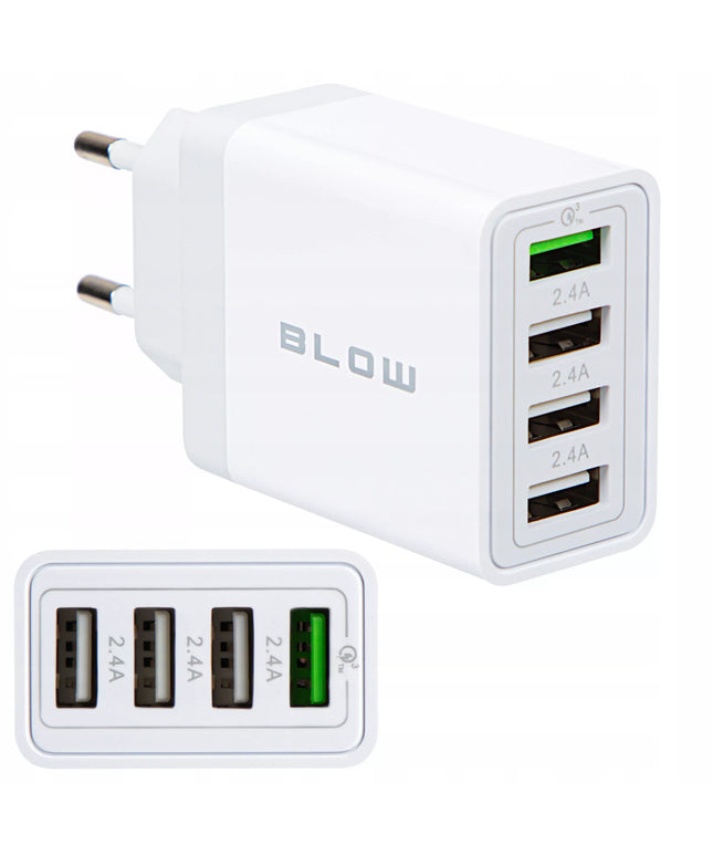 Greitas sieninis įkroviklis keturių USB jungčių 30W Quick Charge 3.0