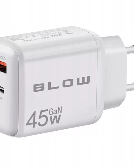 Greitas tinklo įkroviklis BLOW USB USB-C PD QC 3.0 45W GaN