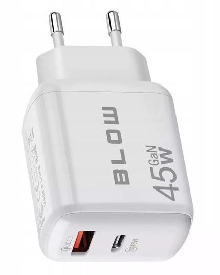 Greitas tinklo įkroviklis BLOW USB USB-C PD QC 3.0 45W GaN