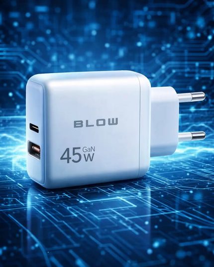 Greitas tinklo įkroviklis BLOW USB USB-C PD QC 3.0 45W GaN