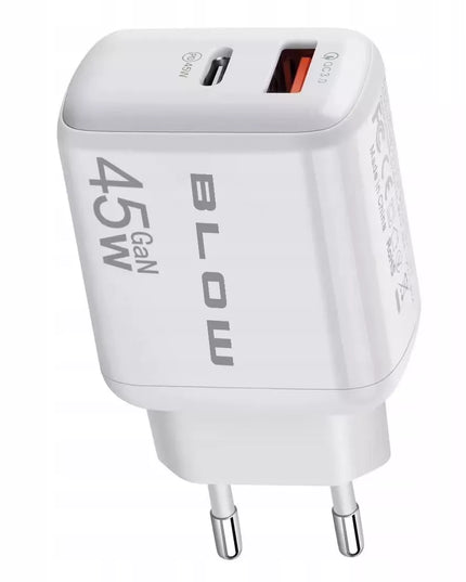 Greitas tinklo įkroviklis BLOW USB USB-C PD QC 3.0 45W GaN