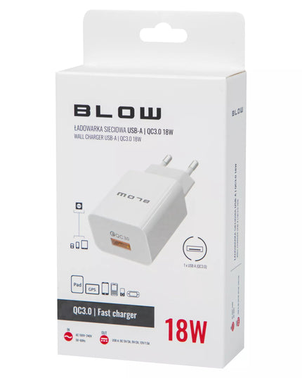 GREITAS TINKLO ĮKROVIKLIS USB QC3.0 18W QUICK CHARGE 3 VIETŲ RINKINYS